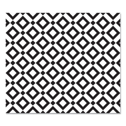 FashionMat Chair Mat for Flat Pile Carpeted and Hard Floors, Rectangular, Straight Edges, 35" x 40", White/Black