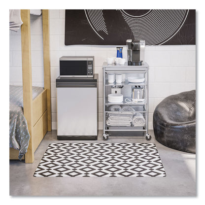FashionMat Chair Mat for Flat Pile Carpeted and Hard Floors, Rectangular, Straight Edges, 35" x 40", White/Black