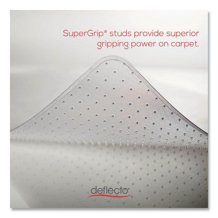 Antimicrobial Chair Mat for Medium Pile Carpeted Floors, Rectangular, Straight Edges, 46" x 60", Clear