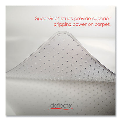 Antimicrobial Chair Mat for Medium Pile Carpeted Floors, Rectangular, Straight Edges, 46" x 60", Clear