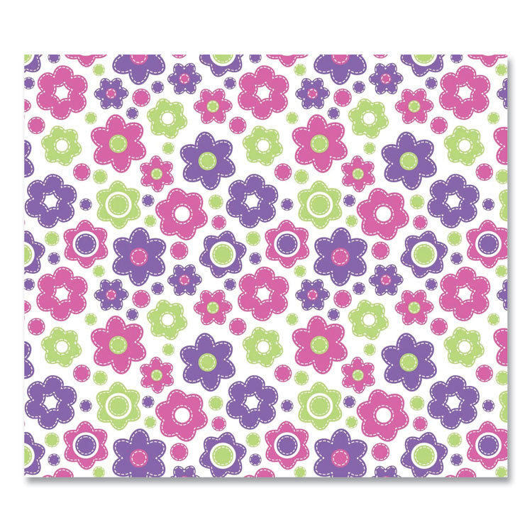 FashionMat Chair Mat for Flat Pile Carpeted and Hard Floors, Rectangular, Straight Edges, 35" x 40", Pink/Green/Purple