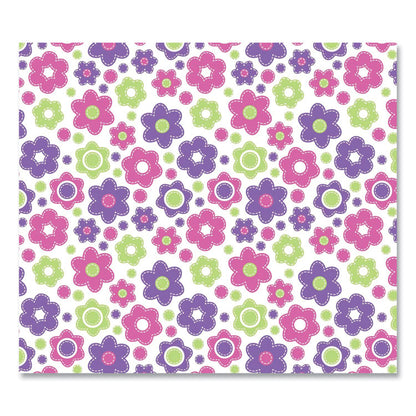 FashionMat Chair Mat for Flat Pile Carpeted and Hard Floors, Rectangular, Straight Edges, 35" x 40", Pink/Green/Purple