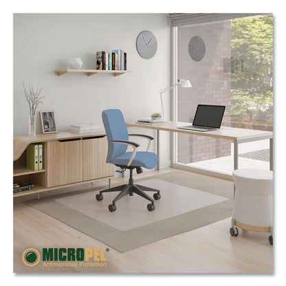 Antimicrobial Chair Mat for Medium Pile Carpeted Floors, Rectangular, Straight Edges, 46" x 60", Clear