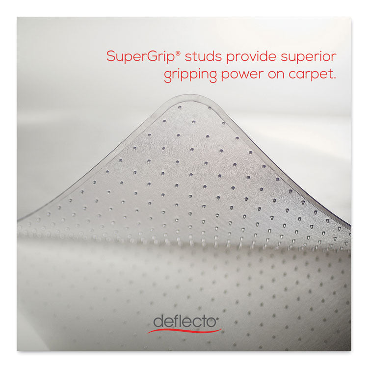 Antimicrobial Chair Mat for Medium Pile Carpeted Floors, Rectangular with Lip, Straight Edges, 36" x 48", Clear