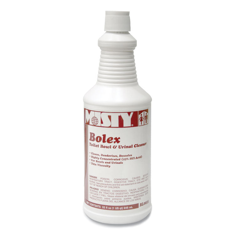 Bolex 23 Percent Hydrochloric Acid Bowl Cleaner, Wintergreen Scent, 32 oz Bottle, 12/Carton