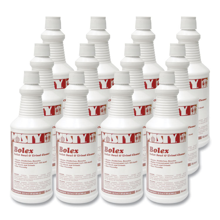 Bolex 23 Percent Hydrochloric Acid Bowl Cleaner, Wintergreen Scent, 32 oz Bottle, 12/Carton