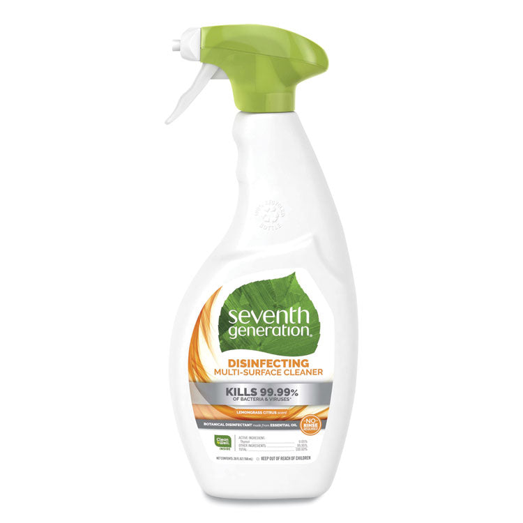 Botanical Disinfecting Multi-Surface Cleaner, Lemongrass Citrus Scent, 26 oz Spray Bottle, 8/Carton