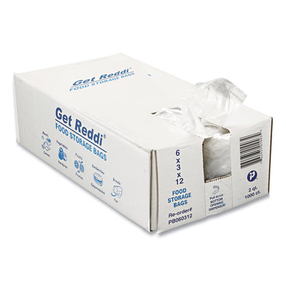 Food Bags, 64 oz, 0.68 mil, 6" x 3" x 12", Clear, 1,000/Carton