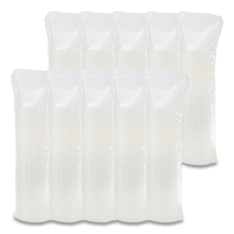 Plastic Lids, Straw-Slot Lid, Fits 12 oz to 24 oz Hot/Cold Foam Cups, Translucent, 100/Pack, 10 Packs/Carton