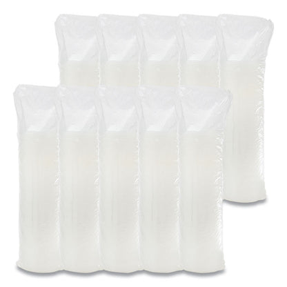 Plastic Lids, Straw-Slot Lid, Fits 12 oz to 24 oz Hot/Cold Foam Cups, Translucent, 100/Pack, 10 Packs/Carton