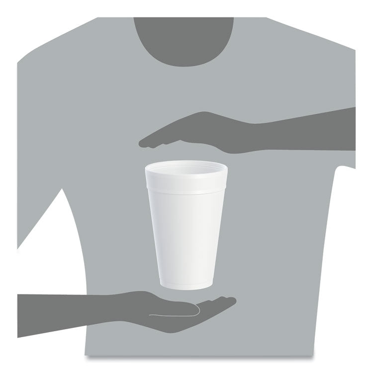 Foam Drink Cups, 32 oz., White, 25/Bag, 20 Bags/Carton