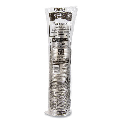 Ultra Clear PET Cups, Squat, 16 oz, Plastic, 50/Bag, 20 Bags/Carton