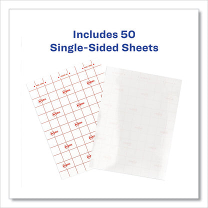 Clear Self-Adhesive Laminating Sheets, 3 mil, 9" x 12", Matte Clear, 50/Box