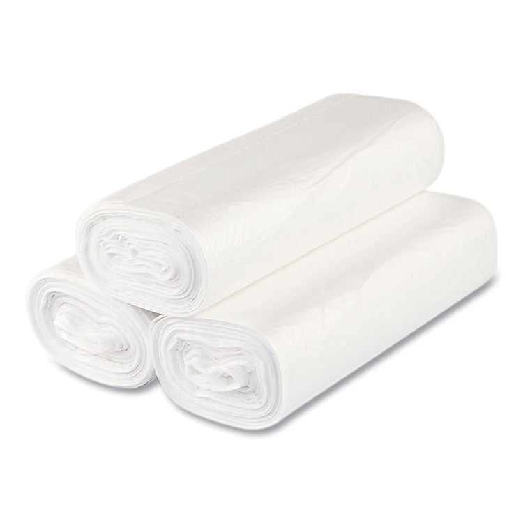 High-Density Commercial Can Liner Value Pack, 33 gal, 14 mic, 33" x 39", Clear, Interleaved Roll, 25 Bags/Roll, 10 Rolls/CT
