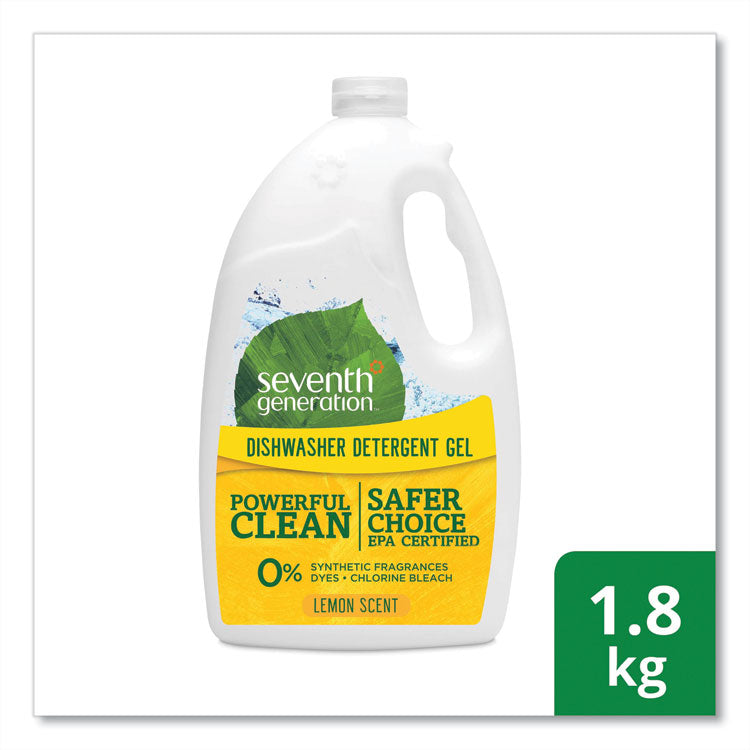 Natural Automatic Dishwasher Gel, Lemon Scent, Jumbo 70 oz Bottle, 6/Carton