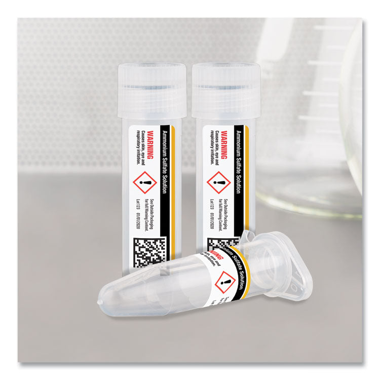 UltraDuty GHS Chemical Waterproof and UV Resistant Labels, 0.5 x 1.75, White, 60/Sheet, 25 Sheets/Pack