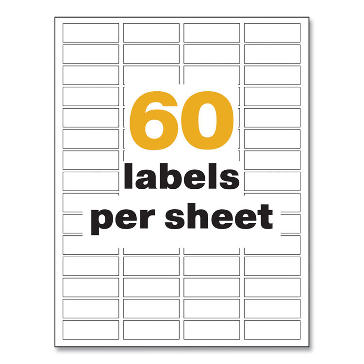 UltraDuty GHS Chemical Waterproof and UV Resistant Labels, 0.5 x 1.75, White, 60/Sheet, 25 Sheets/Pack