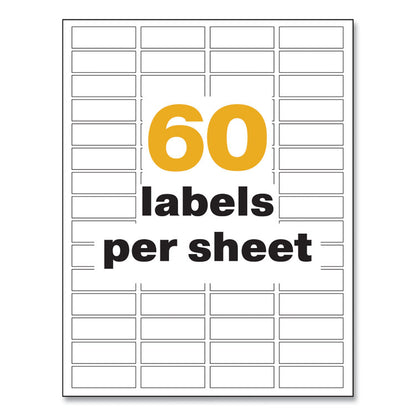 UltraDuty GHS Chemical Waterproof and UV Resistant Labels, 0.5 x 1.75, White, 60/Sheet, 25 Sheets/Pack