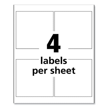 UltraDuty GHS Chemical Waterproof and UV Resistant Labels, 4 x 4, White, 4/Sheet, 50 Sheets/Pack