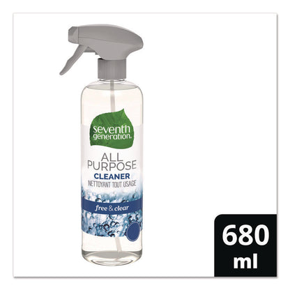 Natural All-Purpose Cleaner, Free and Clear/Unscented, 23 oz Trigger Spray Bottle, 8/Carton