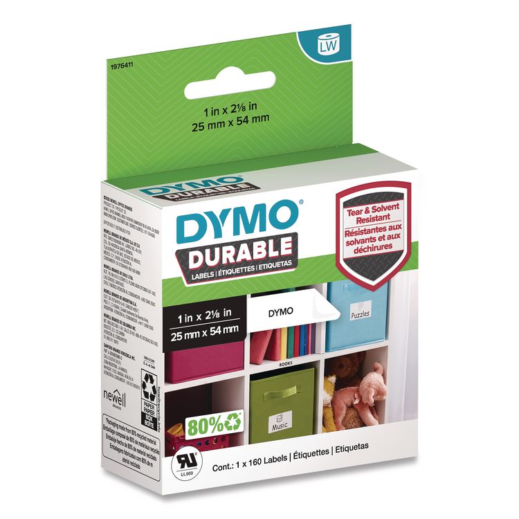 LW Durable Multi-Purpose Labels, 1" x 2.12", 160 Labels/Roll