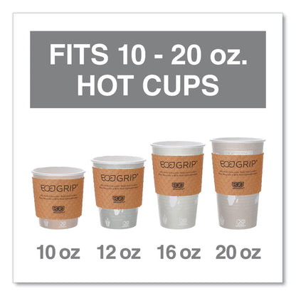 EcoGrip Recycled Content Hot Cup Sleeve, Fits 12, 16, 20, 24 oz Cups, Kraft, 1,300/Carton