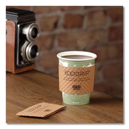 EcoGrip Recycled Content Hot Cup Sleeve, Fits 12, 16, 20, 24 oz Cups, Kraft, 1,300/Carton