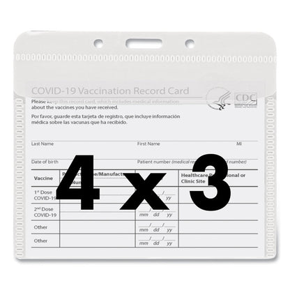 PVC-Free Badge Holders, Horizontal, Clear 4.5" x 4" Holder, 4.13" x 3.25" Insert, 50/Pack