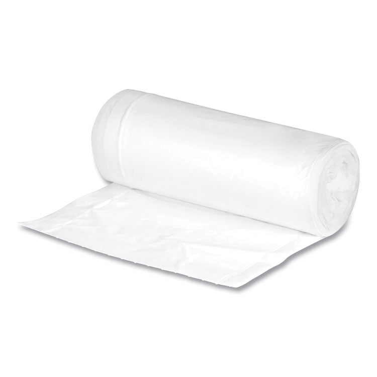 Linear-Low-Density Recycled Tall Kitchen Bags, Open-Face, 13 gal, 24" x 33", White, 15 Bags/Roll, 10 Rolls/Box