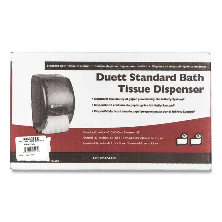 Duett Classic Standard Toilet Tissue Dispenser, 2 Roll, 7.5 x 7 x 12.75, Black Pearl