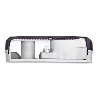 Twin 9" Jumbo BathTissue Dispenser, Classic, 19 x 5.25 x 12, Transparent Black Pearl