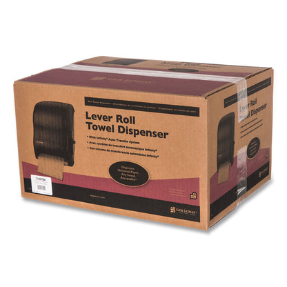 Lever Roll Towel Dispenser, Classic, 12.94 x 9.25 x 16.5, Transparent Black Pearl