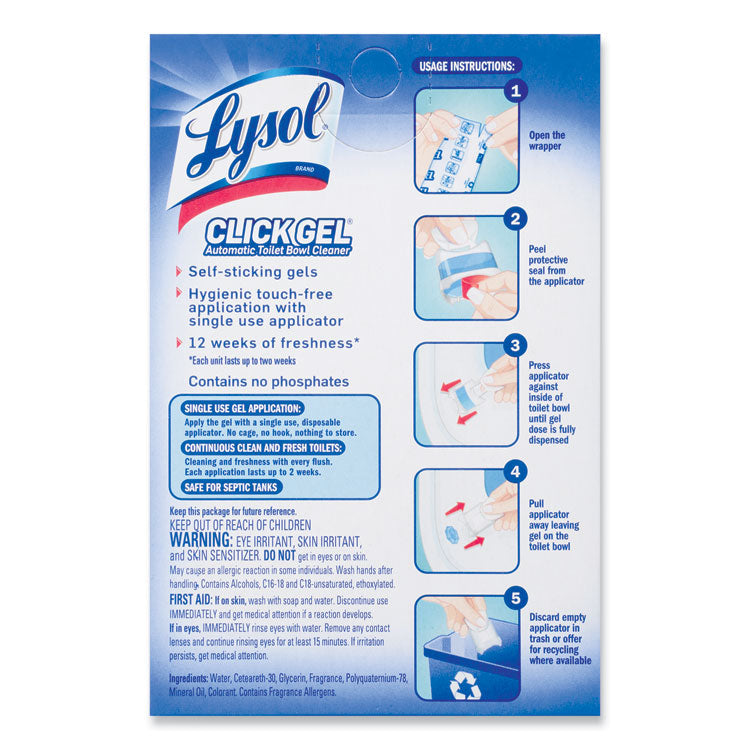 Click Gel Automatic Toilet Bowl Cleaner, Atlantic Fresh Scent, 6/Box, 4 Boxes/Carton