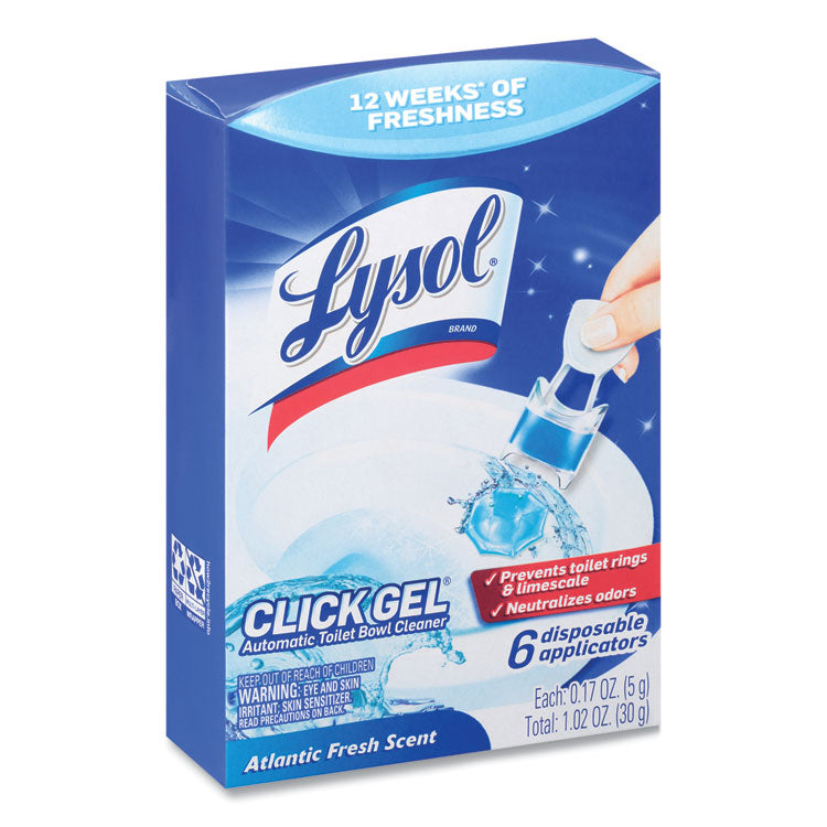 Click Gel Automatic Toilet Bowl Cleaner, Atlantic Fresh Scent, 6/Box, 4 Boxes/Carton