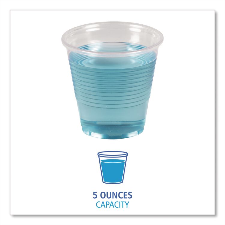 Translucent Plastic Cold Cups, 5 oz, 100/Sleeve, 25 Sleeves/Carton
