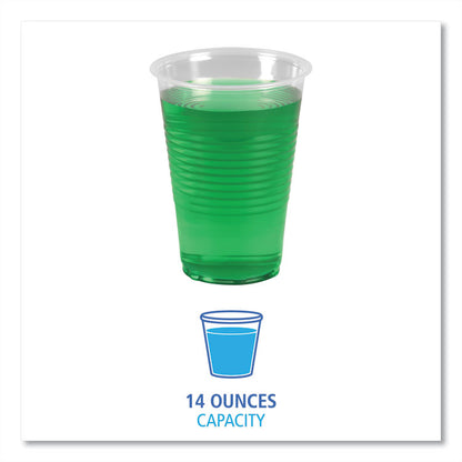 Translucent Plastic Cold Cups, 14 oz, 50/Pack