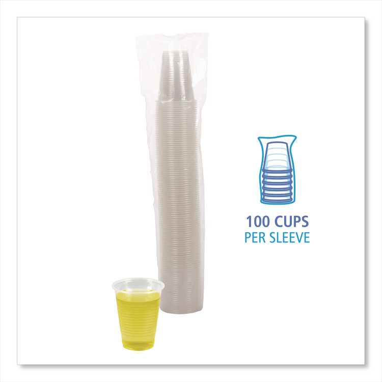 Translucent Plastic Cold Cups, 7 oz, 100/Pack