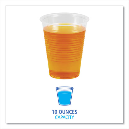 Translucent Plastic Cold Cups, 10 oz, 100/Sleeve, 10 Sleeves/Carton