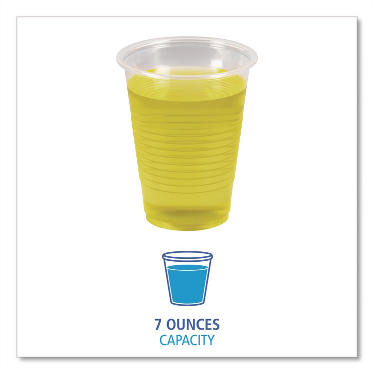 Translucent Plastic Cold Cups, 7 oz, 100/Pack