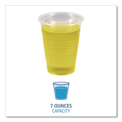 Translucent Plastic Cold Cups, 7 oz, 100/Sleeve, 25 Sleeves/Carton
