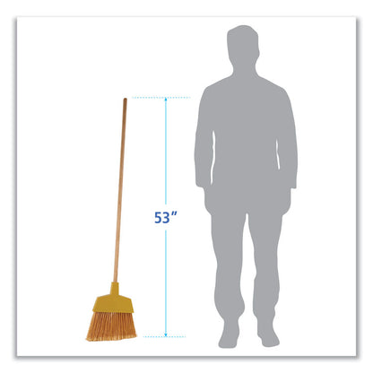 Angler Broom, 53" Length, Yellow, 12/Carton