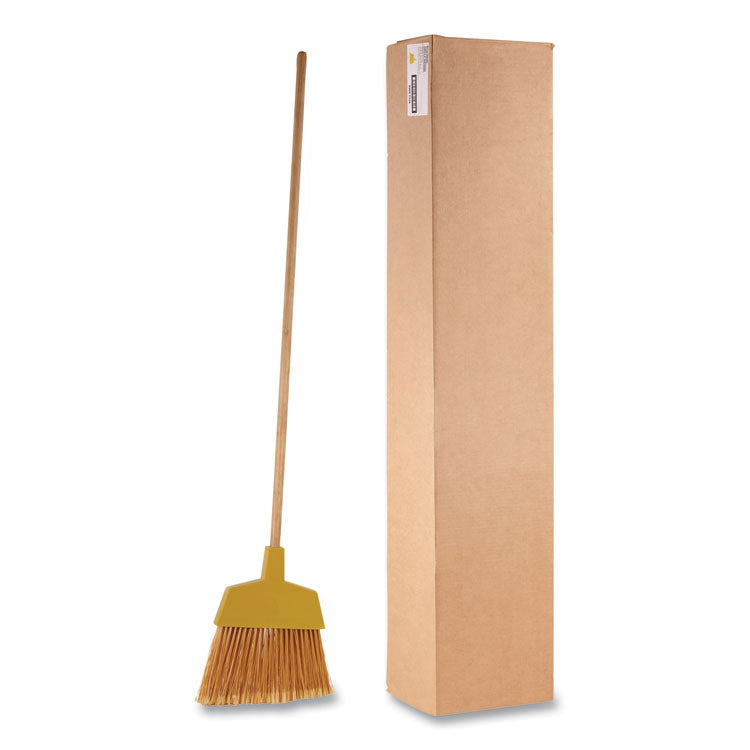 Angler Broom, 53" Length, Yellow, 12/Carton
