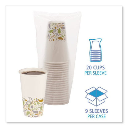 Deerfield Printed Paper Hot Cups, 16 oz, 50/Sleeve, 20 Sleeves/Carton
