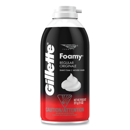 Foamy Shave Cream, Original Scent, 11 oz Aerosol Spray Can, 12/Carton