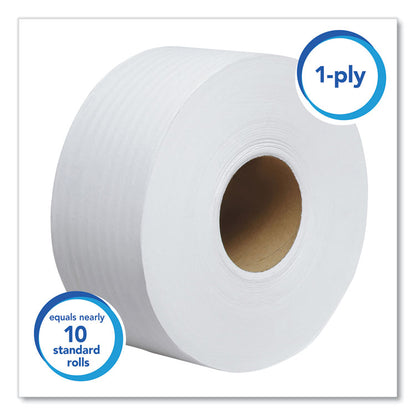 Essential JRT Jumbo Roll Bathroom Tissue, Septic Safe, 1-Ply, 3.55" x 2,000 ft, White, 12 Rolls/Carton