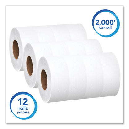 Essential JRT Jumbo Roll Bathroom Tissue, Septic Safe, 1-Ply, 3.55" x 2,000 ft, White, 12 Rolls/Carton