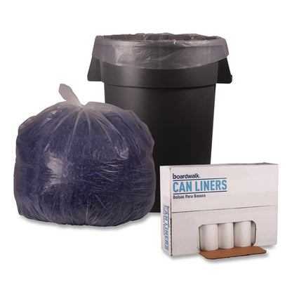 Recycled Low-Density Polyethylene Can Liners, 45 gal, 1.1 mil, 40" x 46", Clear, Perforated, 10 Bags/Roll, 10 Rolls/Carton