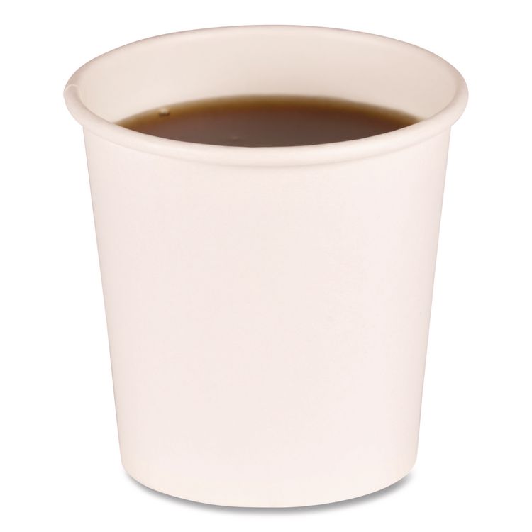 Paper Hot Cups, 4 oz, White, 50/Sleeve, 20 Sleeves/Carton