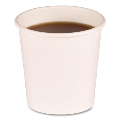 Paper Hot Cups, 4 oz, White, 50/Sleeve, 20 Sleeves/Carton