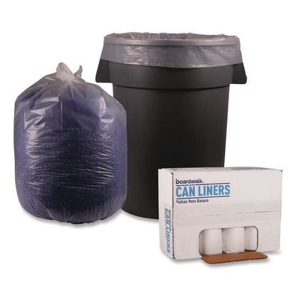 Recycled Low-Density Polyethylene Can Liners, 60 gal, 1.75 mil, 38" x 58", Clear, Perforated, 10 Bags/Roll, 10 Rolls/Carton